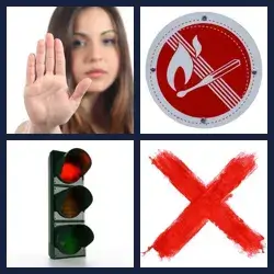 4 Fotos 1 Palabra Nivel PROHIBIR